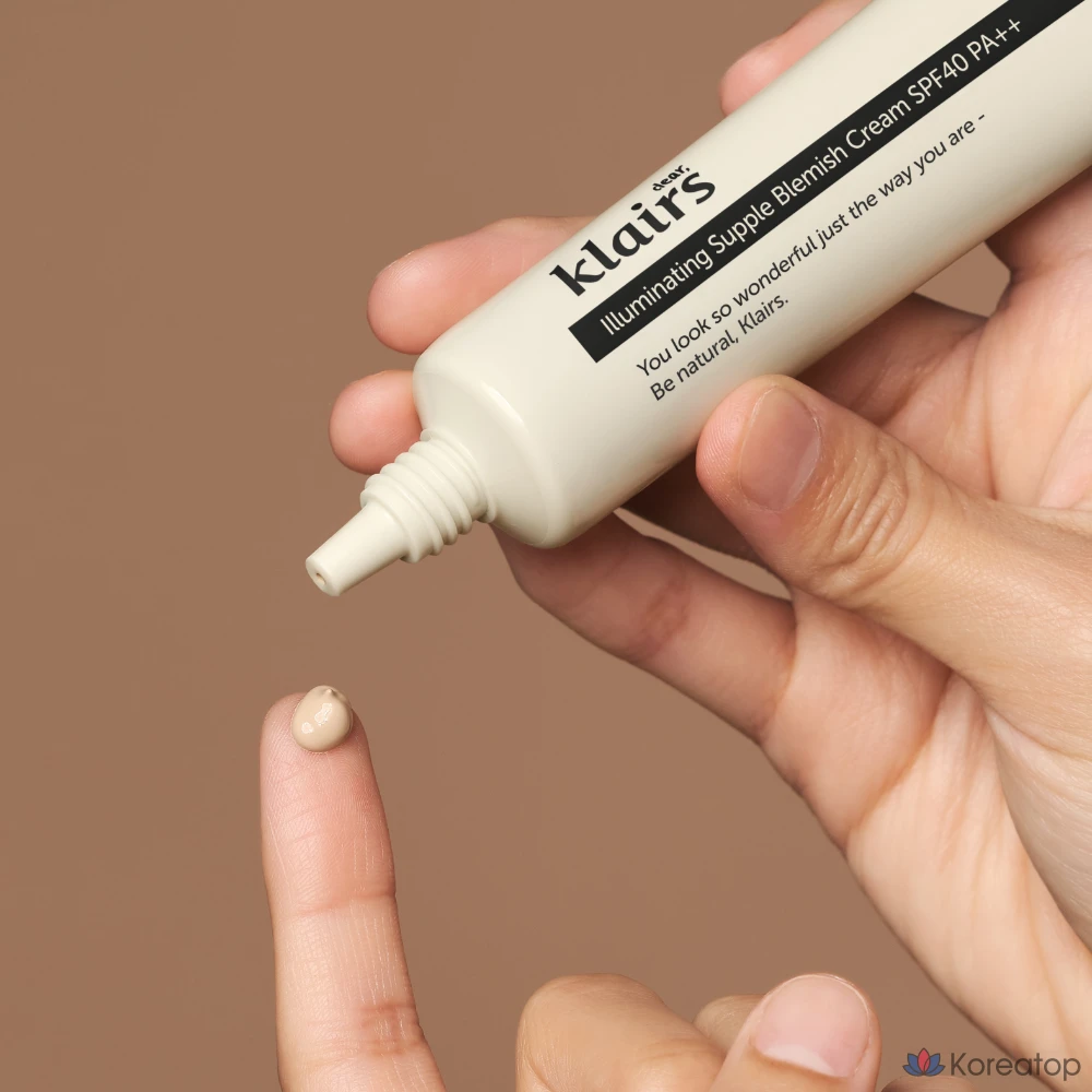 Крем для лица Dear, Klairs Illuminating Supple Blemish Cream SPF40 PA++, оттенок Natural Beige, 40 мл, 1 шт.