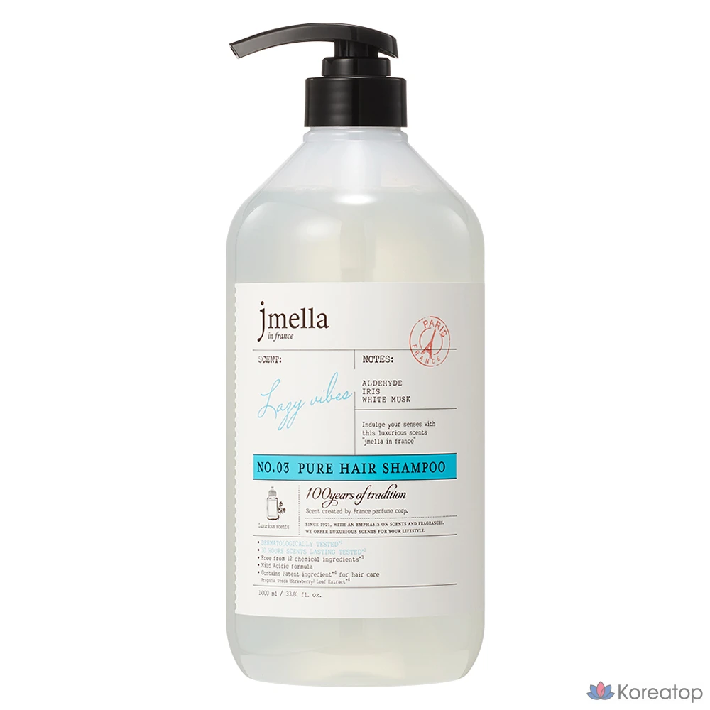 Шампунь-парфюм для волос Jmella In France Pure Lazy Vibe Hair Perfume Shampoo, аромат White Musk, 1000 мл, 1 шт.