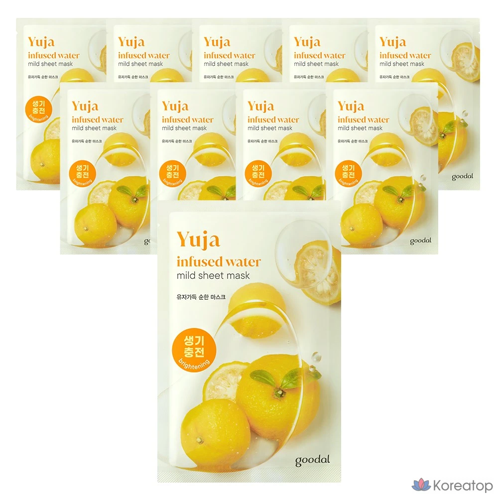 Тканевая маска для лица Goodal Yuja Full Mild Mask Whitening Vitality Charge (AD), 10 шт.