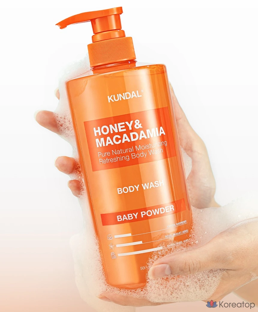 Гель для душа Kundal Honey & Macadamia Pure Body Wash, аромат Baby Powder, 500 мл, 1 шт., фото 3