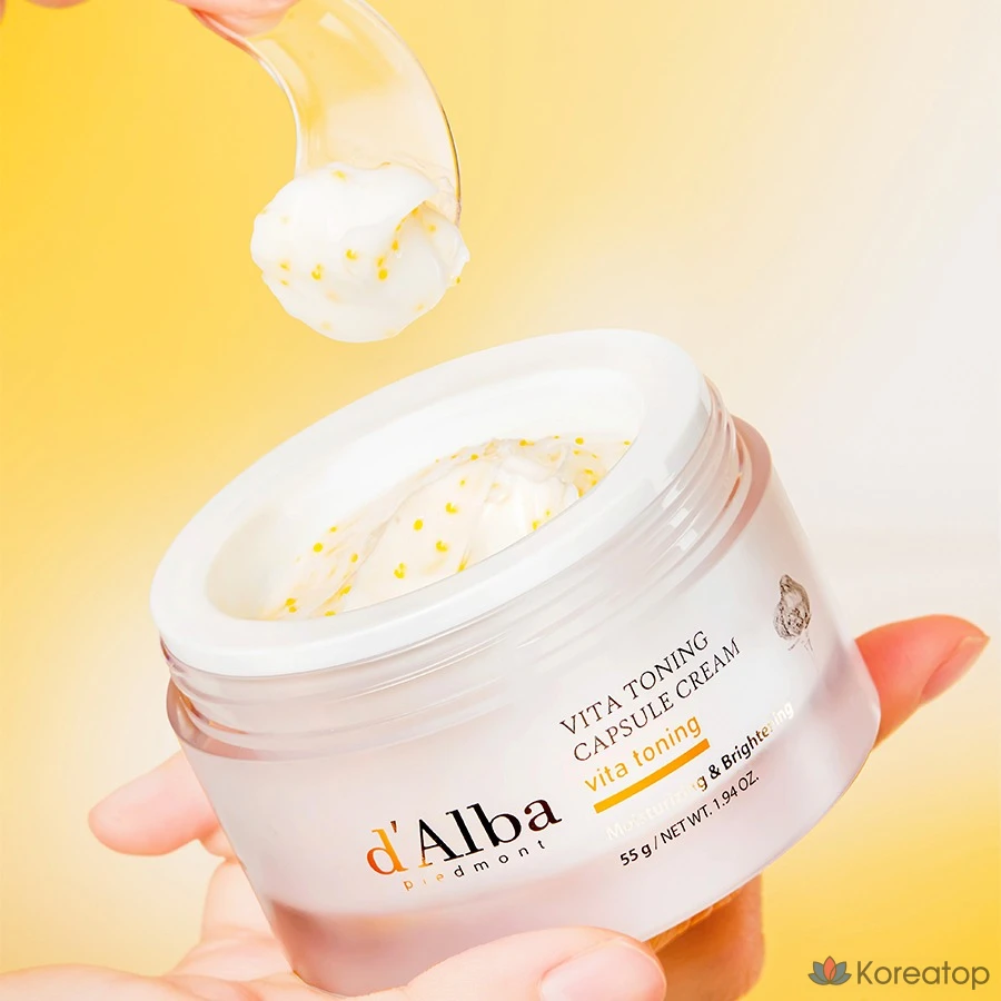 Набор для ухода d'Alba Vita Toning Capsule Cream 2-piece Set (Cream + Serum Cleanser), 55 г + 3 мл, 1 шт.