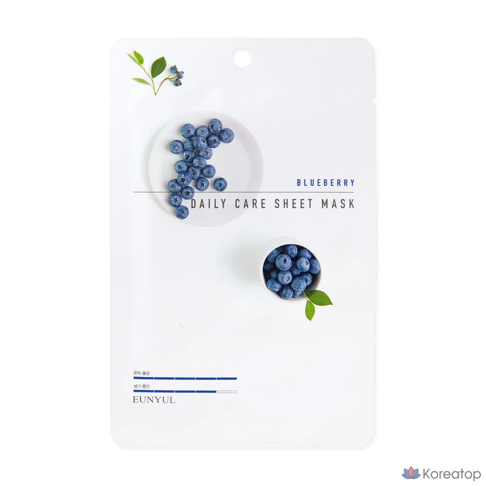Тканевая маска для лица Eunyul Blueberry Daily Care Sheet Mask, 60 шт., фото 2