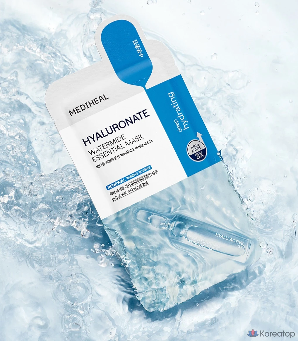 Тканевая маска для лица MEDIHEAL Hyaluronic Acid Watermide Essential Mask, 10 шт.