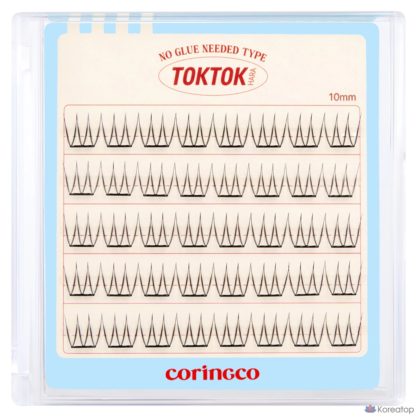 Пучки для ресниц TokTok Koringco Toktokhara Noglue Pure, 10 мм, оттенок Black, 1 шт.