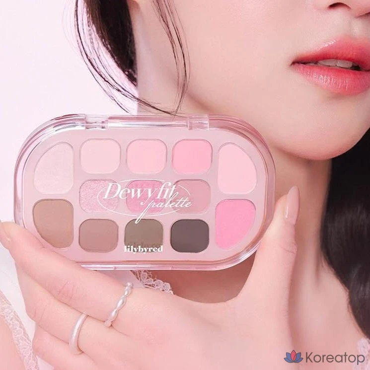 Палетка теней Lilybyred Dewy Fit, оттенок 02 Pink Milk Tea, 1 шт., фото 5