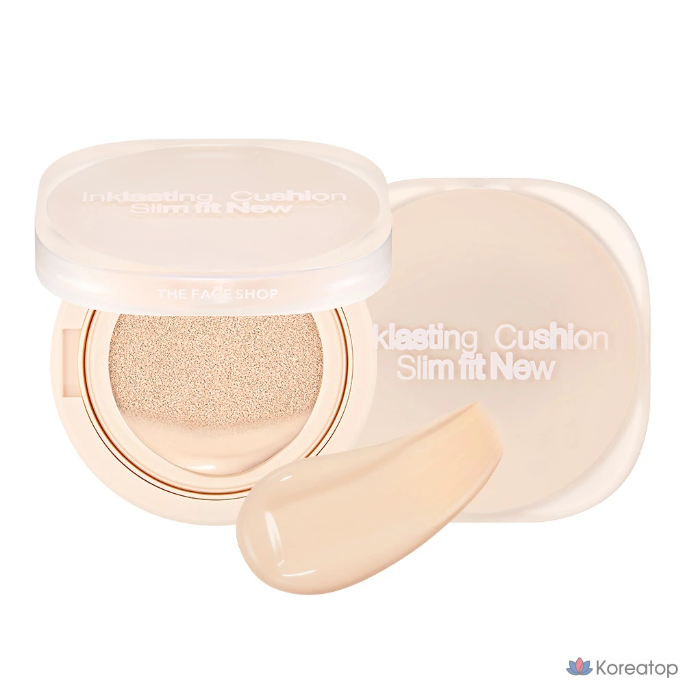 Кушон The Face Shop Ink Lasting Slim Fit New Cushion, оттенок V201 Apricot Beige, 12 г, 1 шт.