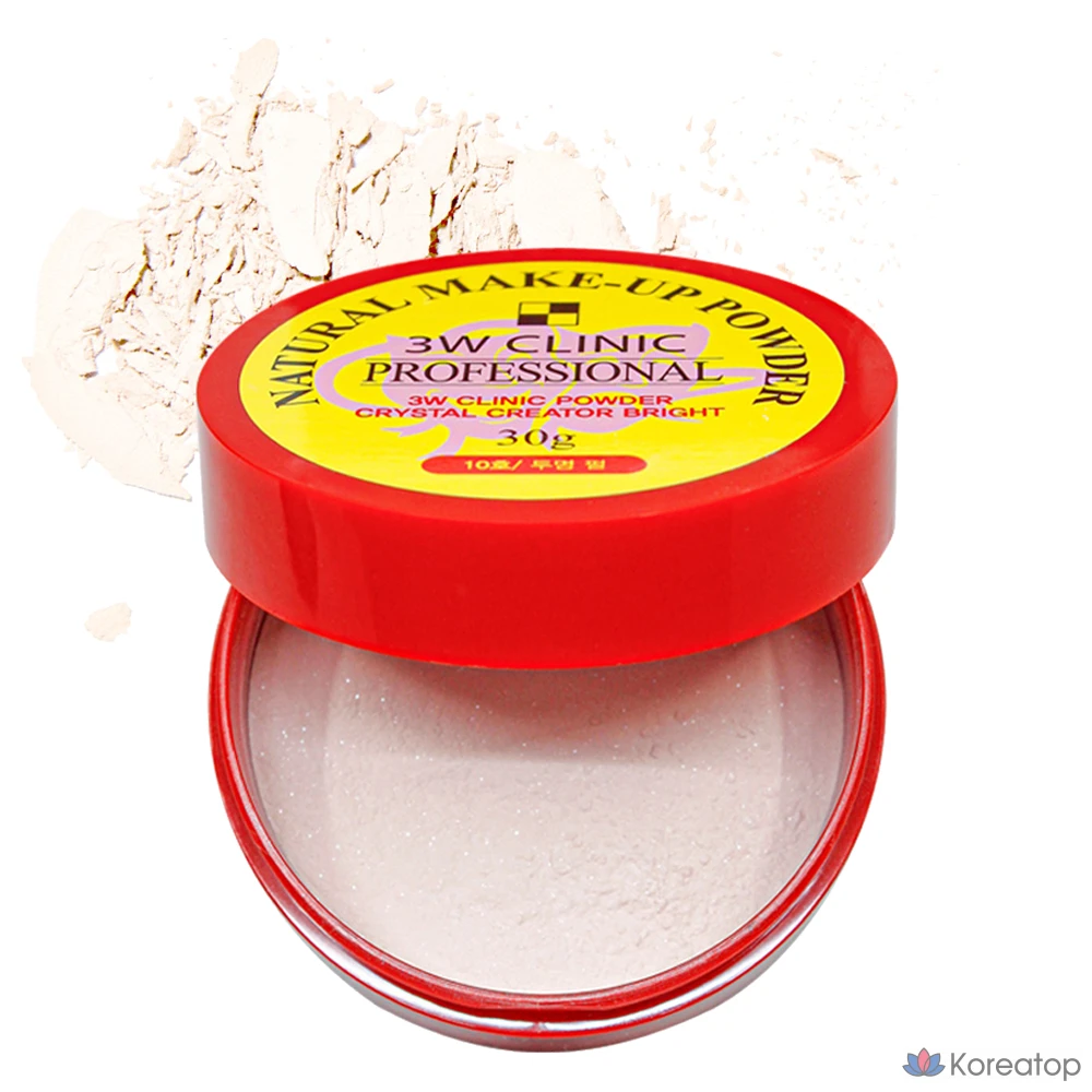 Пудра для лица 3W Clinic Natural Makeup Powder, оттенок 10 Transparent Pearl, 30 г, 1 шт.