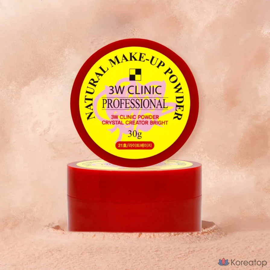 Пудра для лица 3W Clinic Natural Makeup Powder, оттенок 10 Transparent Pearl, 30 г, 1 шт.