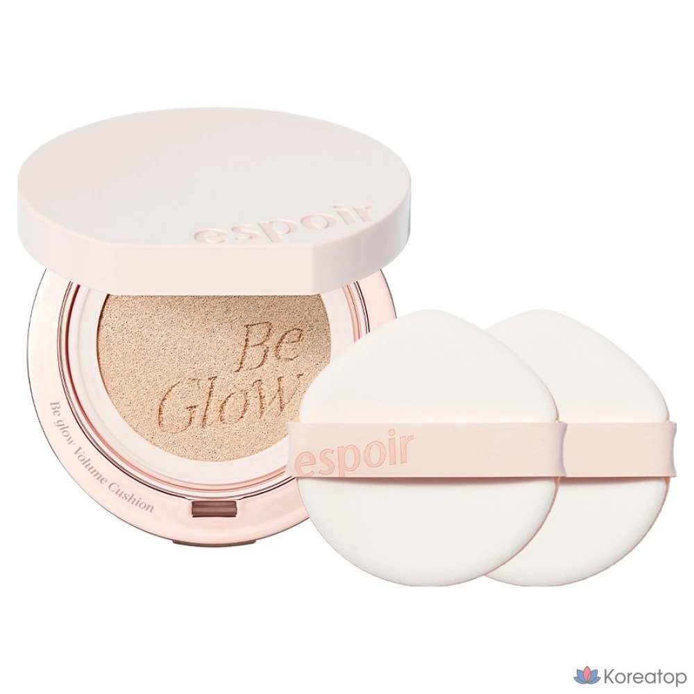 Кушон Espoir Be Glow Volume Cushion Foundation, оттенок Porcelain, 13 г + пуховка 2 шт., 1 шт.