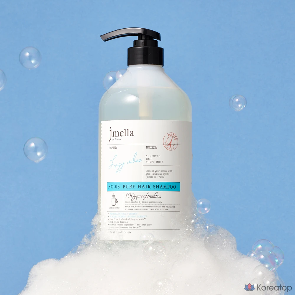 Шампунь-парфюм для волос Jmella In France Pure Lazy Vibe Hair Perfume Shampoo, аромат White Musk, 1000 мл, 1 шт., фото 2