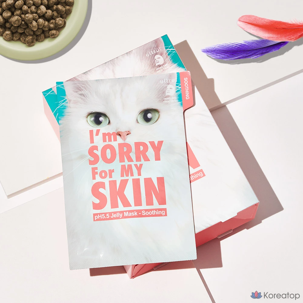 Тканевая маска для лица I'm Sorry for My Skin pH5.5 Soothing Jelly Mask Cat, 33 мл, 10 шт., фото 2