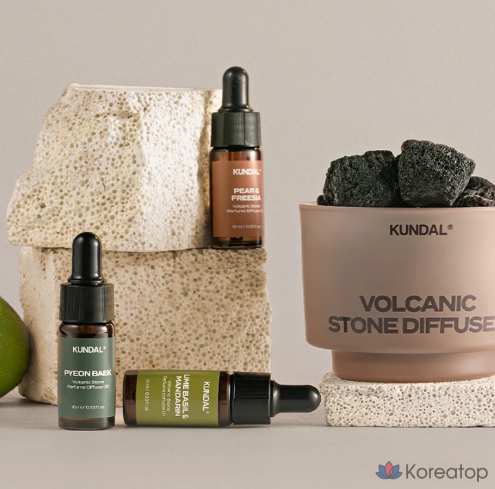 Набор для ухода Kundal Volcanic Stone Perfume Diffuser Set, оттенок Lime Basil &amp; Mandarin, 10 мл, 1 шт.
