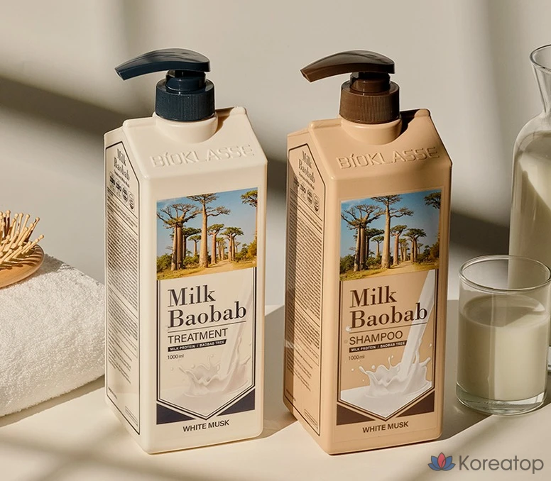 Шампунь Milk Baobab Perfume Shampoo + Кондиционер Treatment White Musk, 500 мл + 1000 мл, 1 шт.