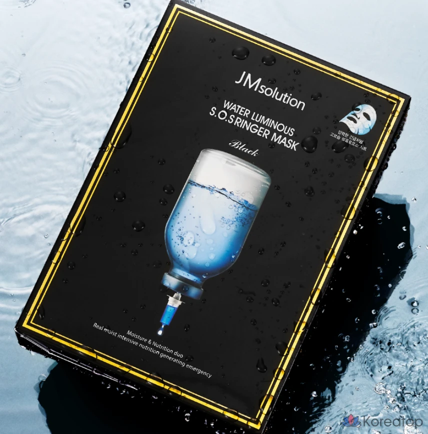 Тканевая маска для лица JM Solution Water Luminous SOS Ringer Mask Black, 150 шт., фото 4