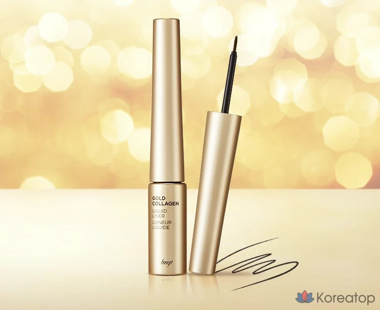 Подводка для глаз FMGT Gold Collagen Liquid Eyeliner, оттенок 01 Black, 5.5 г, 1 шт.