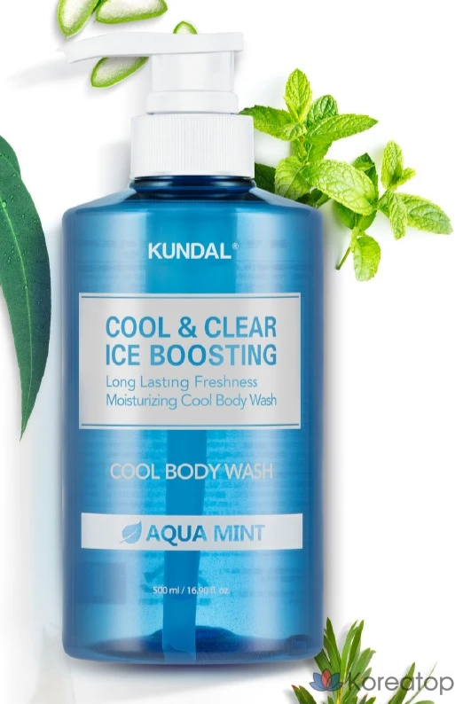 Гель для душа Kundal Cool &amp; Clear Ice Boosting Cool Body Wash Aqua Mint, 1.058 л, 1 шт.
