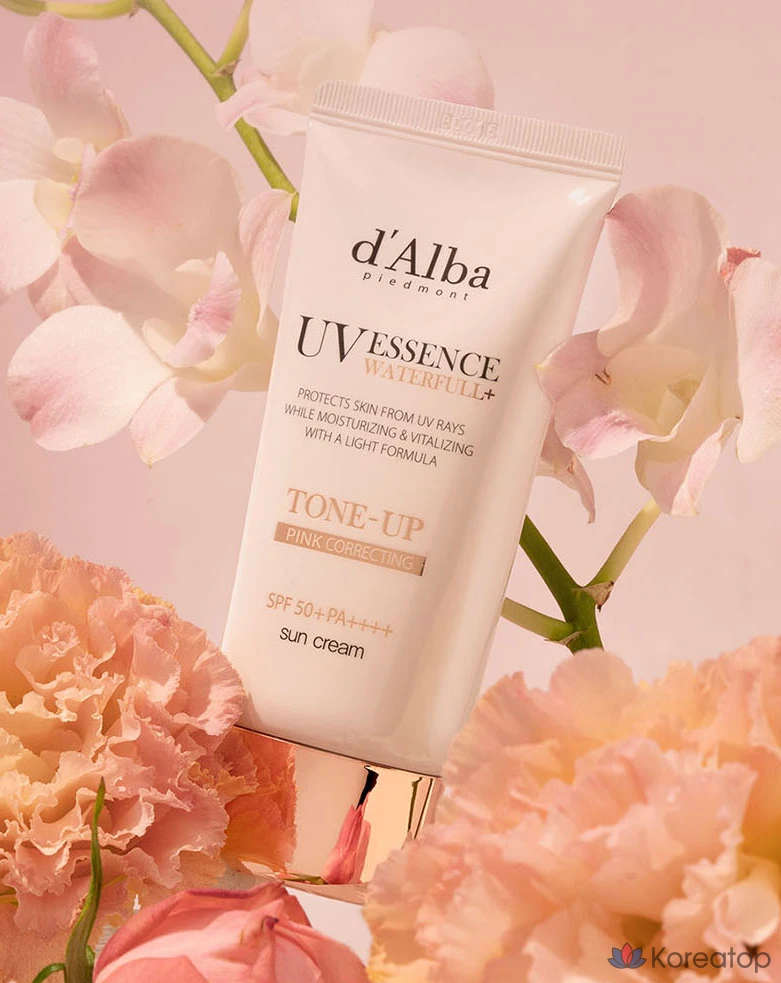 Солнцезащитный крем d'Alba Waterfull Tone-Up Sun Cream SPF50+ PA++++ + Веганский гель-очищающее средство Balancing Vegan Gel Cleanser, 50 мл + 15 мл, 1 шт.
