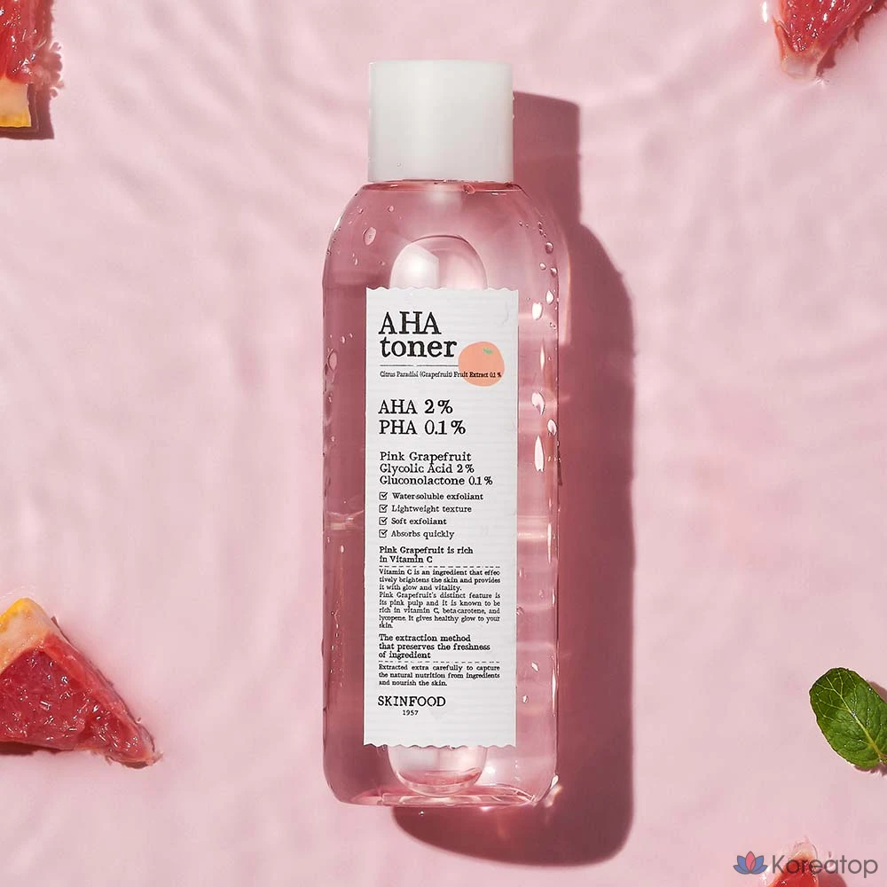 Тонер Skinfood Pink Grapefruit AHA Toner, 200 мл, 1 шт.