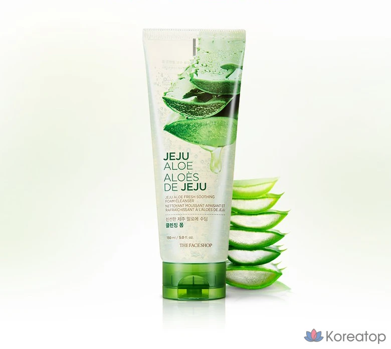 Очищающая пенка The Face Shop Jeju Fresh Aloe Soothing Cleansing Foam, 150 мл, 1 шт.