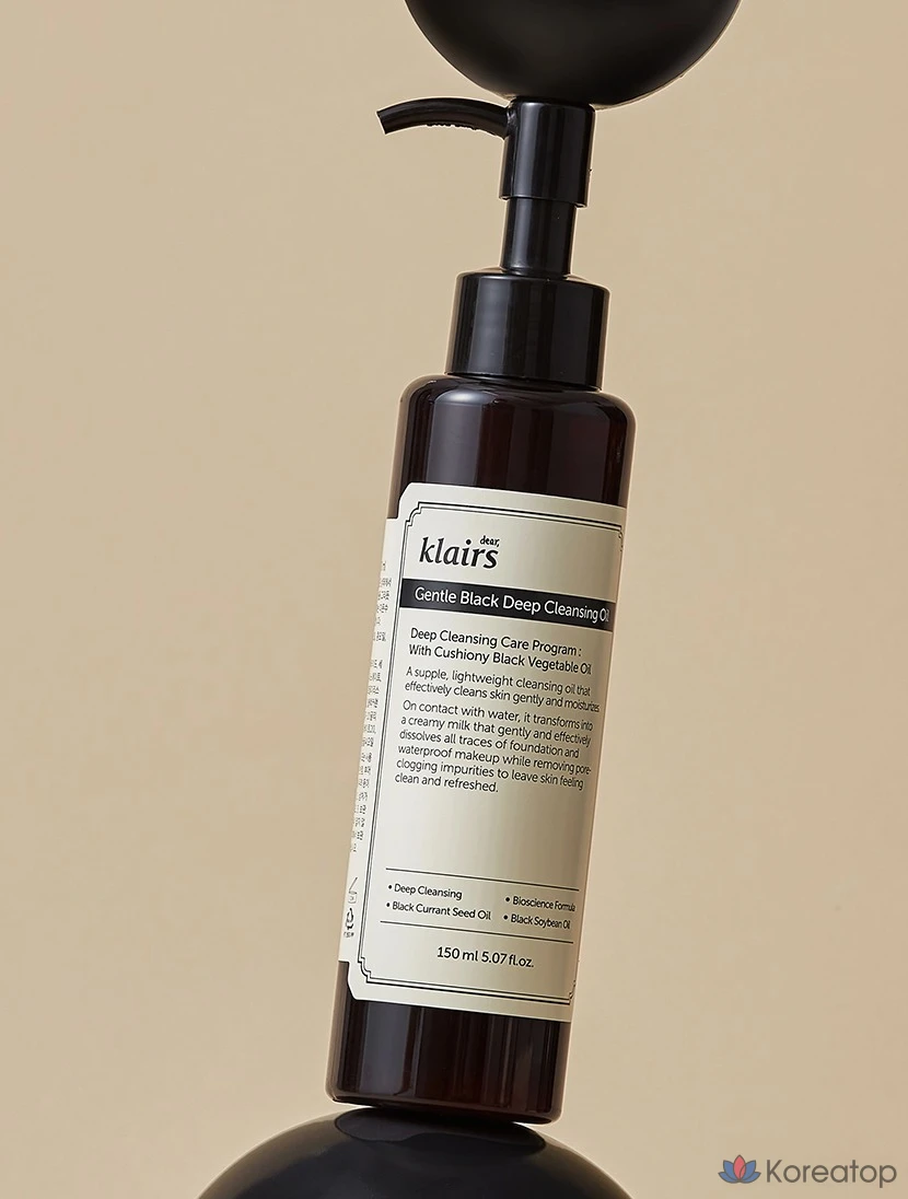 Очищающее масло Dear, Klairs Gentle Black Deep Cleansing Oil, 150 мл, 1 шт.