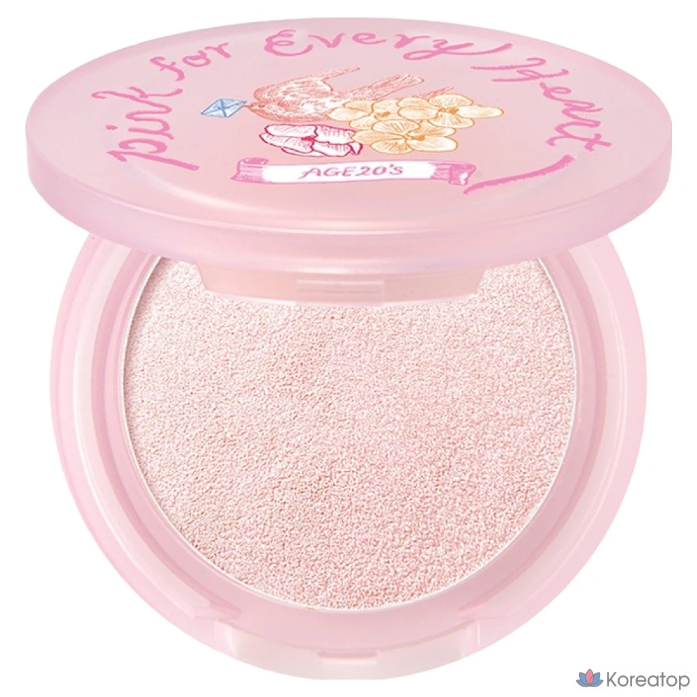 Хайлайтер AGE 20'S Care Glow Highlighter Pink for Every Heart Edition, оттенок Light Pink, 1 шт.