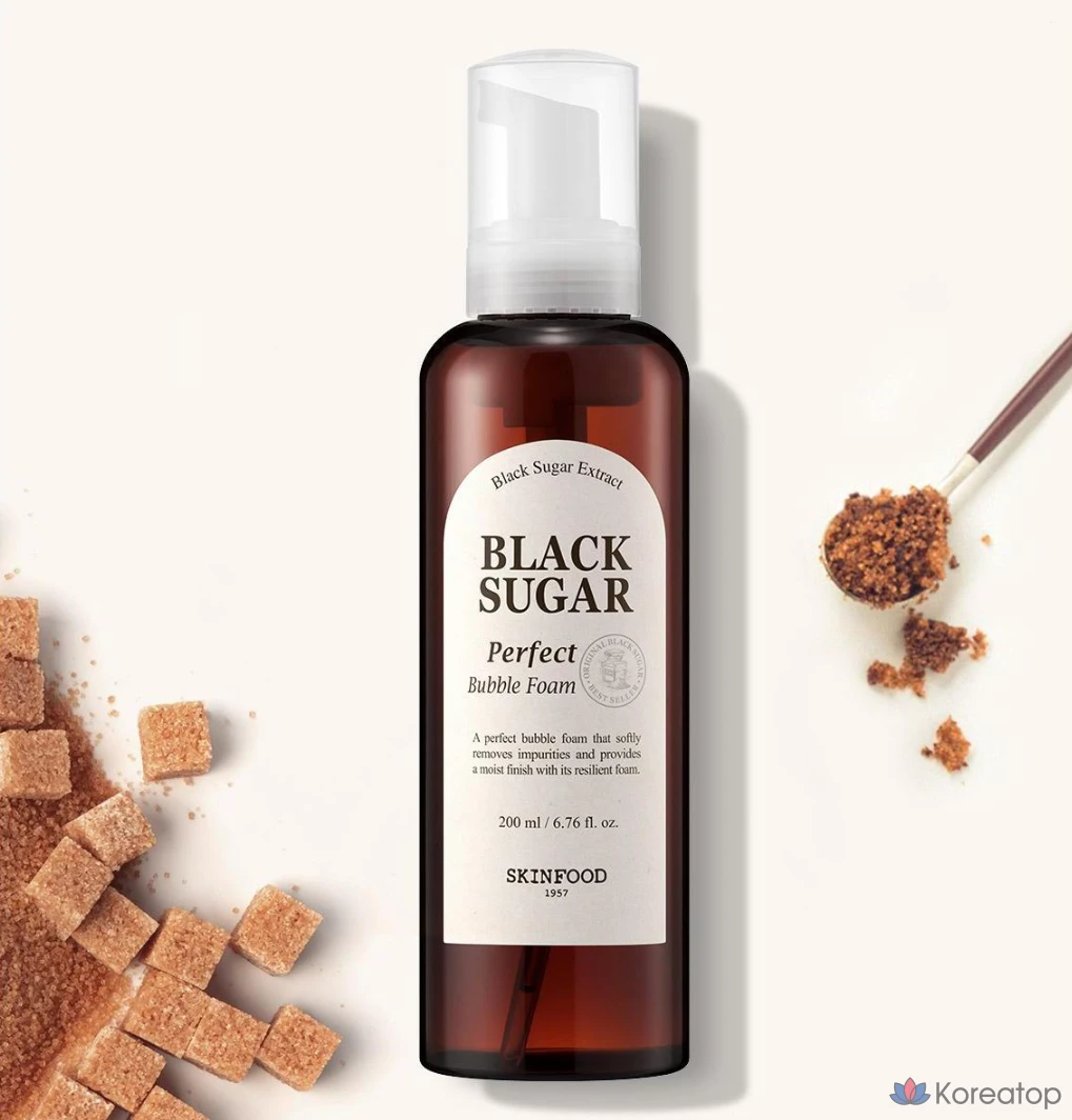 Очищающая пенка Skinfood Black Sugar Perfect Bubble Foam, 200 мл, 1 шт.