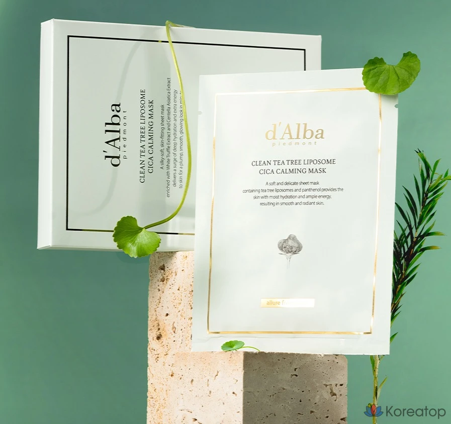 Тканевая маска для лица d'Alba Clean Tea Tree Liposome Cica Calming Mask, 5 шт.