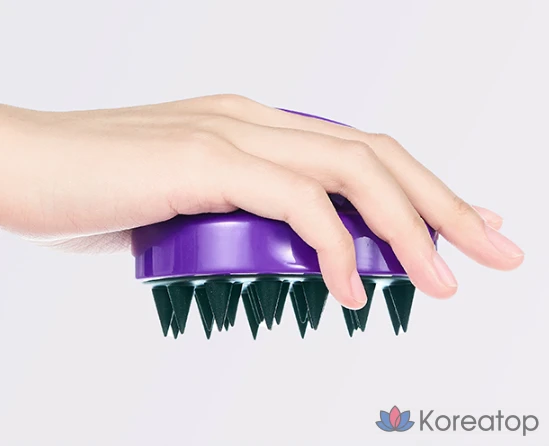Массажная щетка для кожи головы Kundal Scalp Massage Shampoo Brush, фиолетовая, 1 шт.