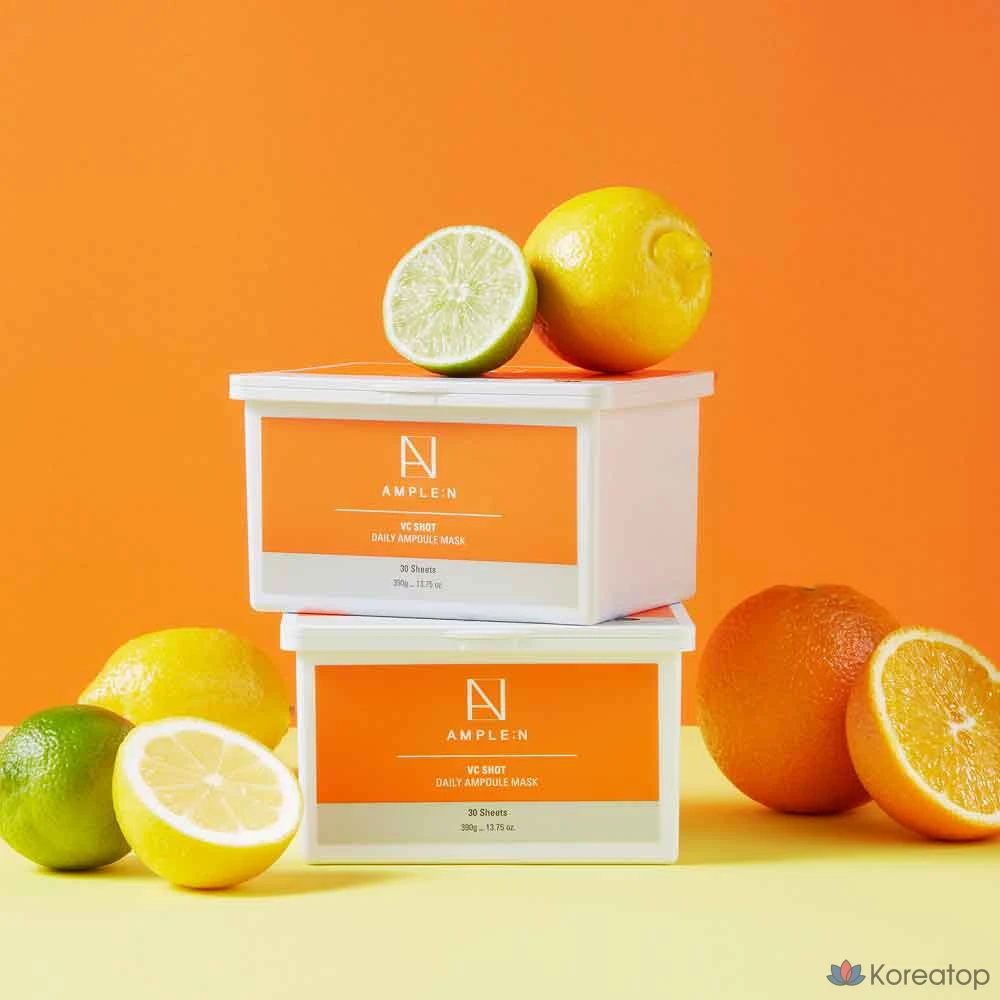 Тканевая маска для лица AMPLE:N Koreana VC Shot Daily Ampoule Mask, 30 шт., фото 7