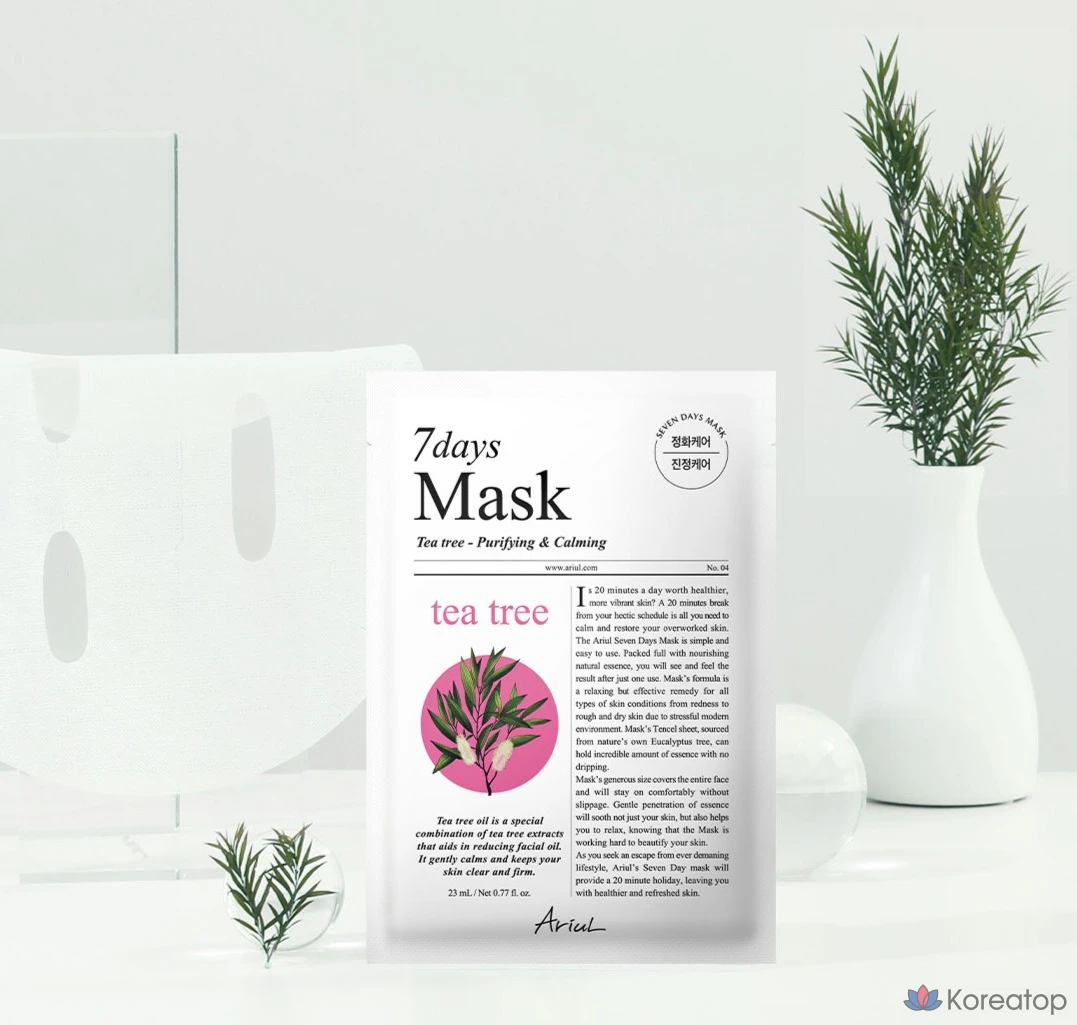 Тканевая маска для лица Ariul 7 Days Tea Tree M Mask, 20 шт., фото 3