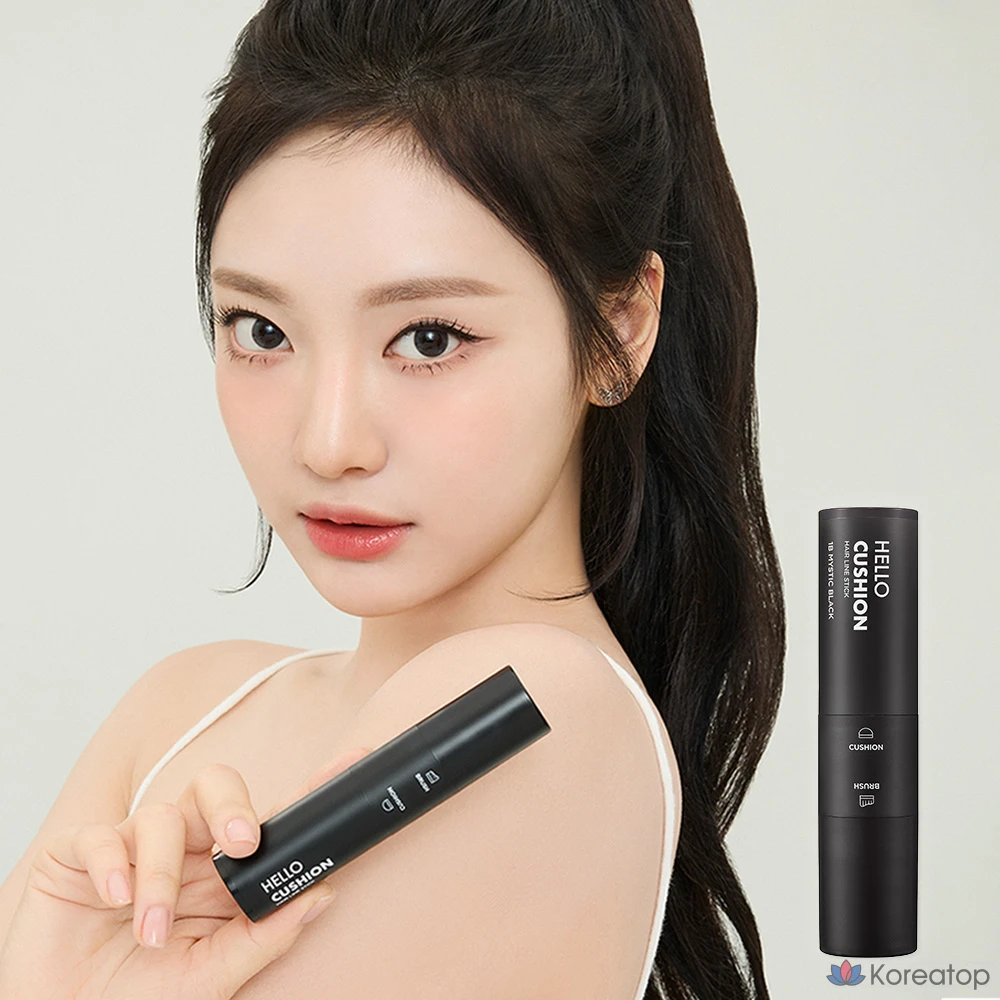 Кушон для волос Mise en Scene Hello Cushion Hairline Stick, оттенок 1B Mystic Black, 1 шт.