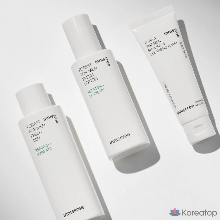 Набор для ухода Innisfree Forest For Men Fresh Skincare 3-piece Set (Toner 180 мл + Lotion 140 мл + Shaving &amp; Cleansing Foam 50 г), 1 шт.