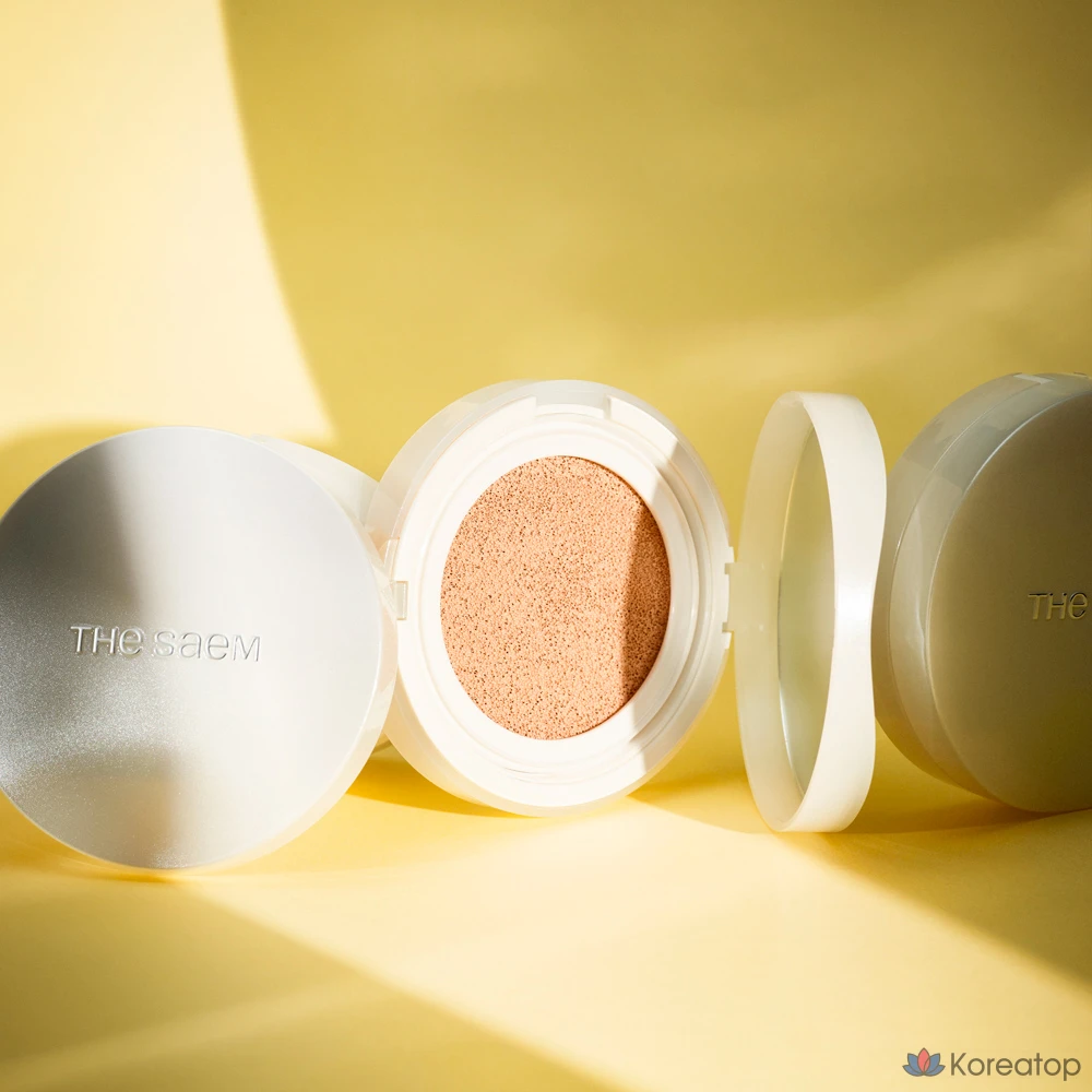 Кушон The Saem Skin Perfection Glutathione Toning Cushion, оттенок 22N Middle Beige, 12 г + 12 г, 1 шт.