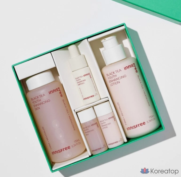 Набор для ухода Innisfree Black Tea Youth Enhancing Skincare Set, 3 шт., фото 4