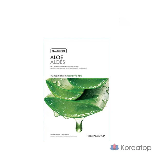 Тканевая маска для лица The Face Shop Grinded Mask Sheet Aloe, 20 г, 1 шт.