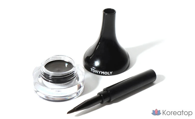 Подводка-карандаш Tony Moly Back Gel Eyeliner Long Brush, оттенок 1 Black, 3.5 г, 1 шт.