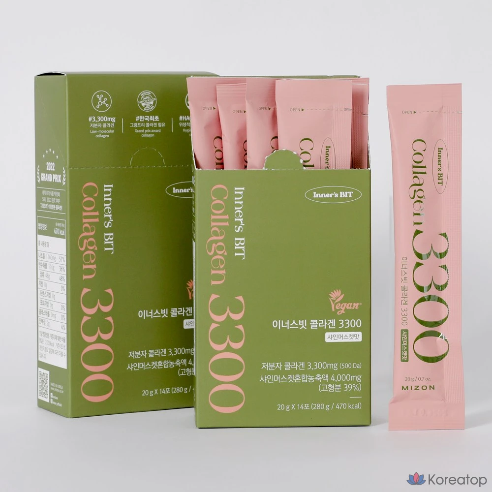 Стик-желе Mizon Inner's Fit Premium Vegan Collagen Jelly Stick, 3300 мг, 14 шт., 280 г