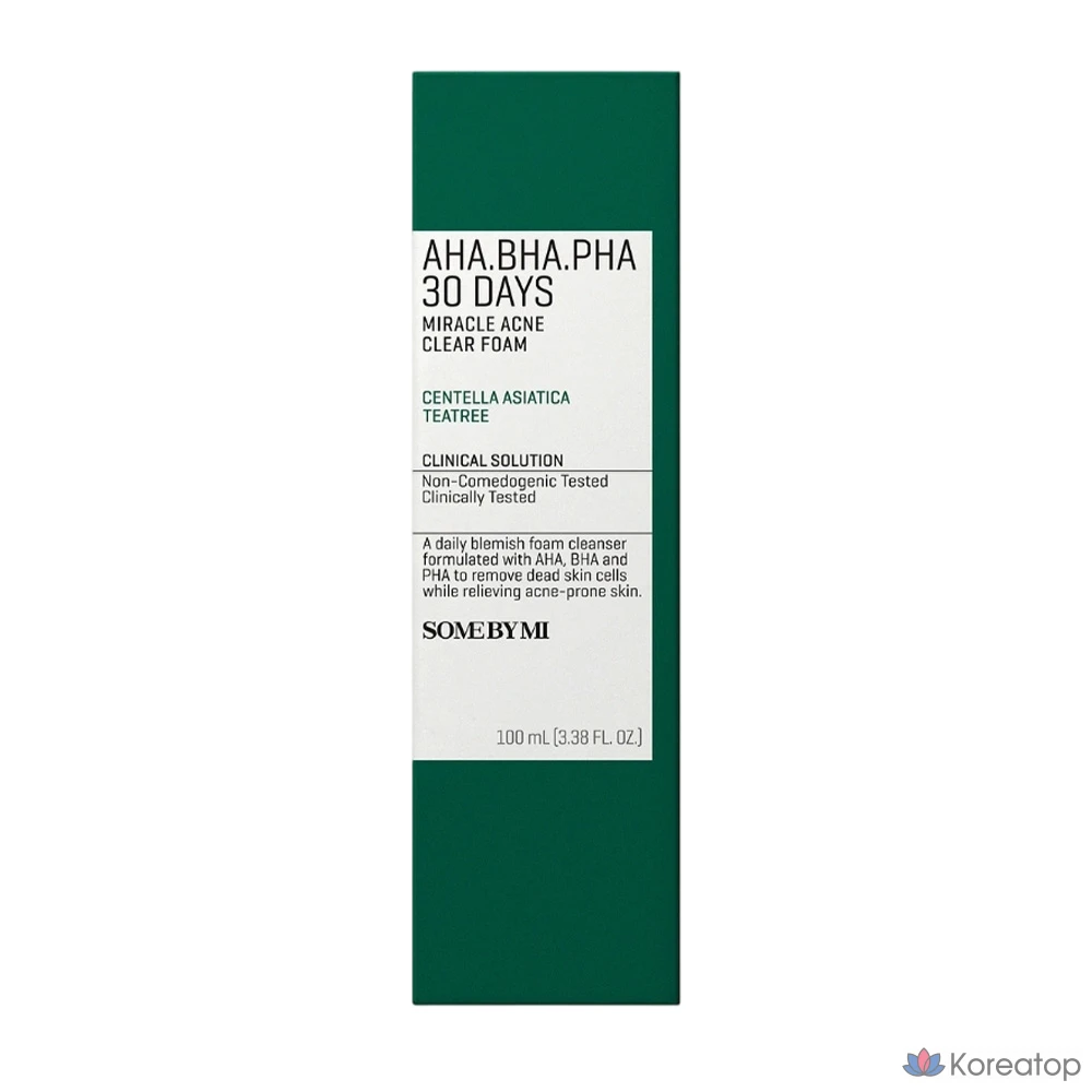 Очищающая пенка Some By Mi AHA BHA PHA 30 Days Miracle Acne Clear Foam, 100 мл, 1 шт.