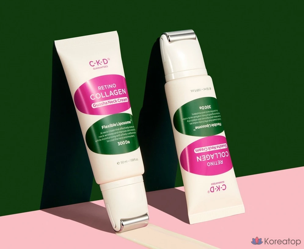 Крем для шеи CKD Retino Collagen Guasha, 50 мл, 2 шт. + Маска для лица Elastic Glow Mask, 1 шт.