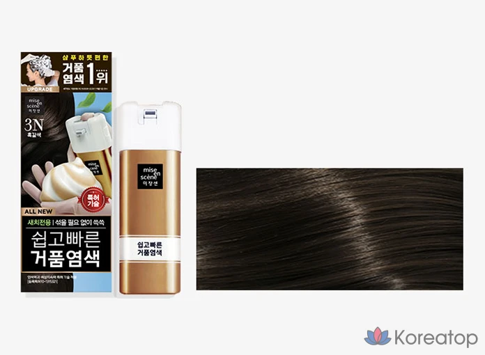 Краска для волос Mise en Scene Easy and Fast Foam Hair Color, оттенок 3N Dark Brown, 1 шт., фото 4