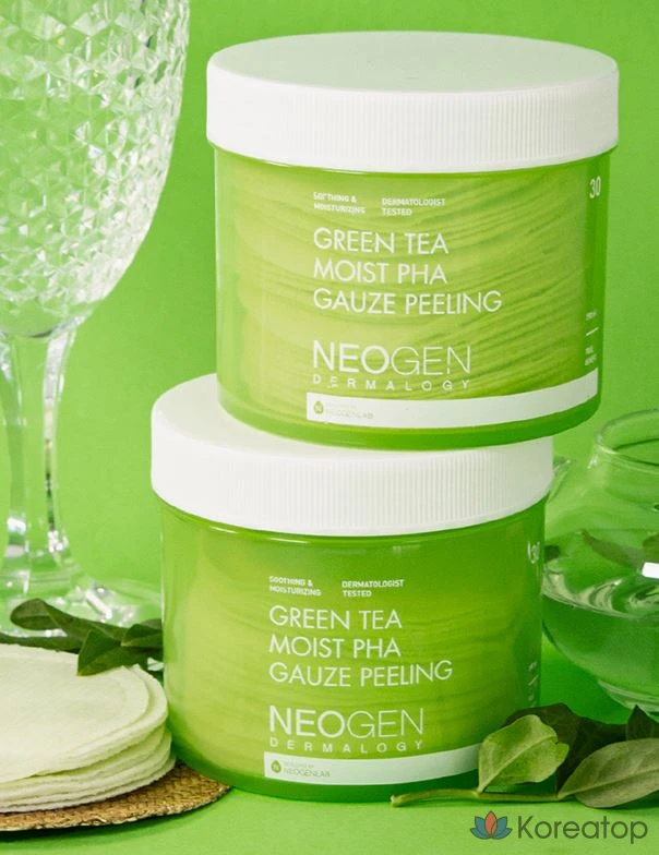 Пилинг-пэды Neogen Green Tea Moisture Gauze Peeling Pad, 190 мл, 30 шт.