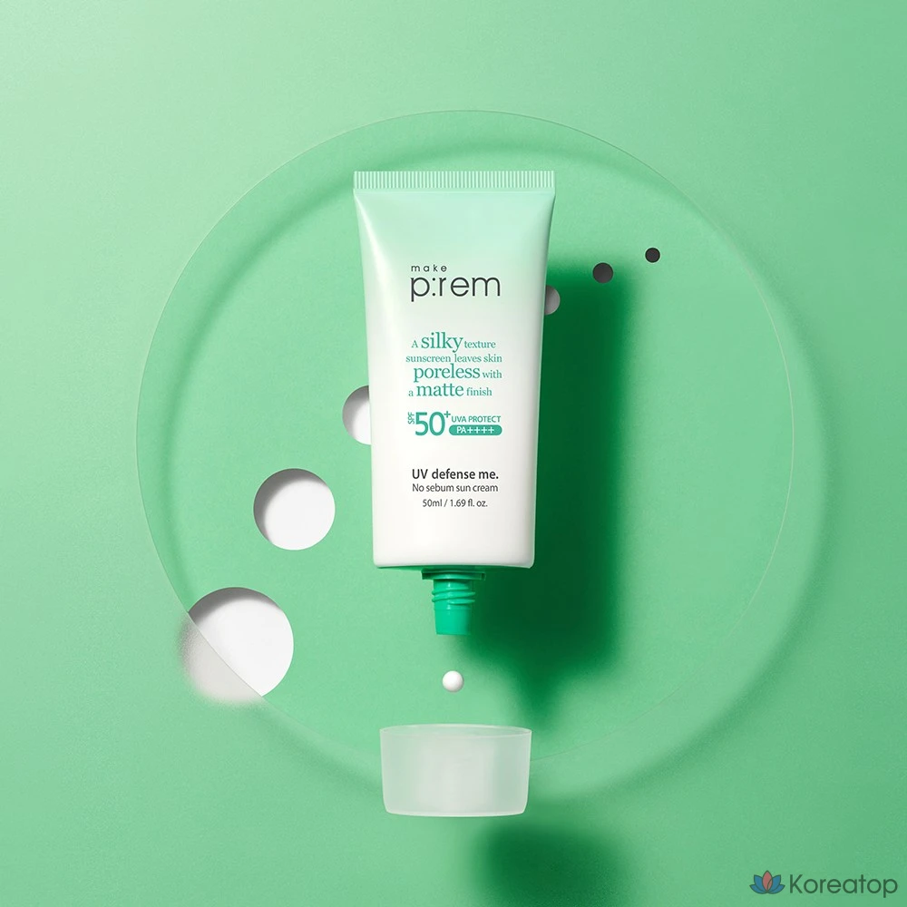 Солнцезащитный крем MAKE P:REM UV Defense Me No Sebum Sun Cream SPF50+ PA++++, 50 мл, 1 шт., фото 2