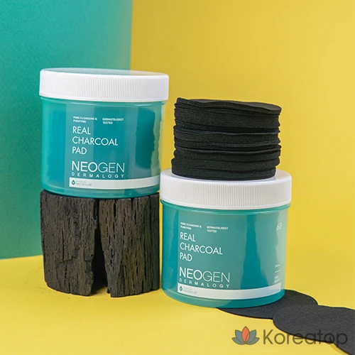 Пэды для лица Neogen Real Charcoal Pads, 60 шт.