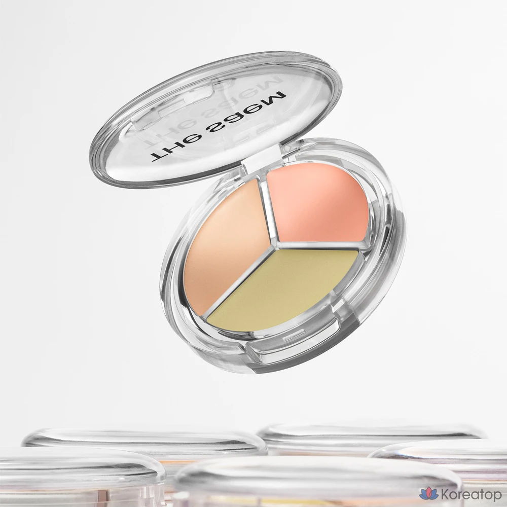 Консилер The Saem Cover Perfection Triple Pot Concealer Glow, оттенок 21N, 6 г, 1 шт., фото 5