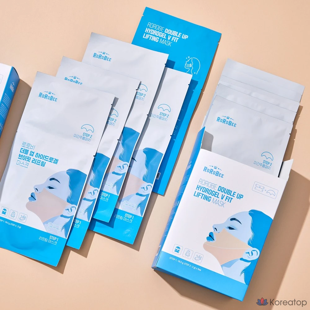 Тканевая маска для лица LOLO SKINNY Double Up Collagen Hydrogel V-Line Lifting Mask Sheet, 10 шт., фото 4