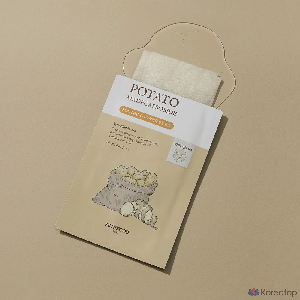 Тканевая маска для лица Skinfood Potato Madecassoside Mask, 30 шт., фото 6