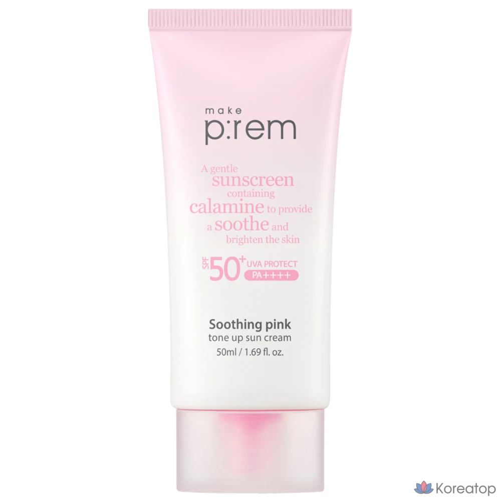 Солнцезащитный крем MAKE P:REM Soothing Pink Tone-Up Sun Cream, 60 мл, 1 шт.