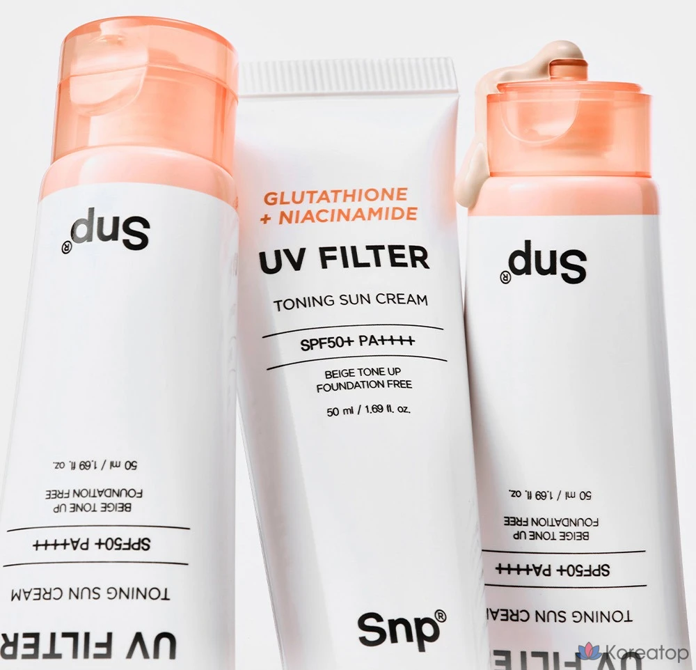 Солнцезащитный крем SNP Glutathione Niacinamide UV Filter Toning Tone-Up SPF50+ PA++++, 50 мл, 1 шт.