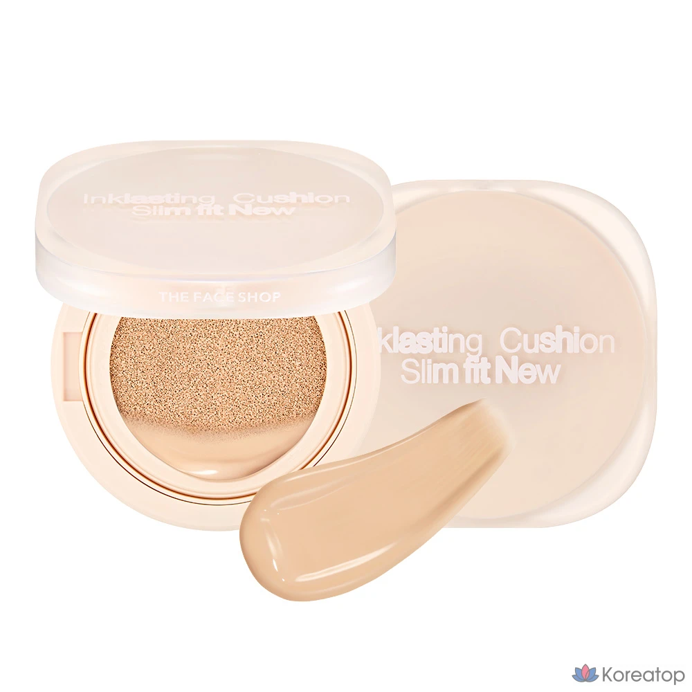Кушон The Face Shop Ink Lasting Slim Fit New Cushion Foundation, оттенок N201 Apricot Beige, 12 г, 1 шт.