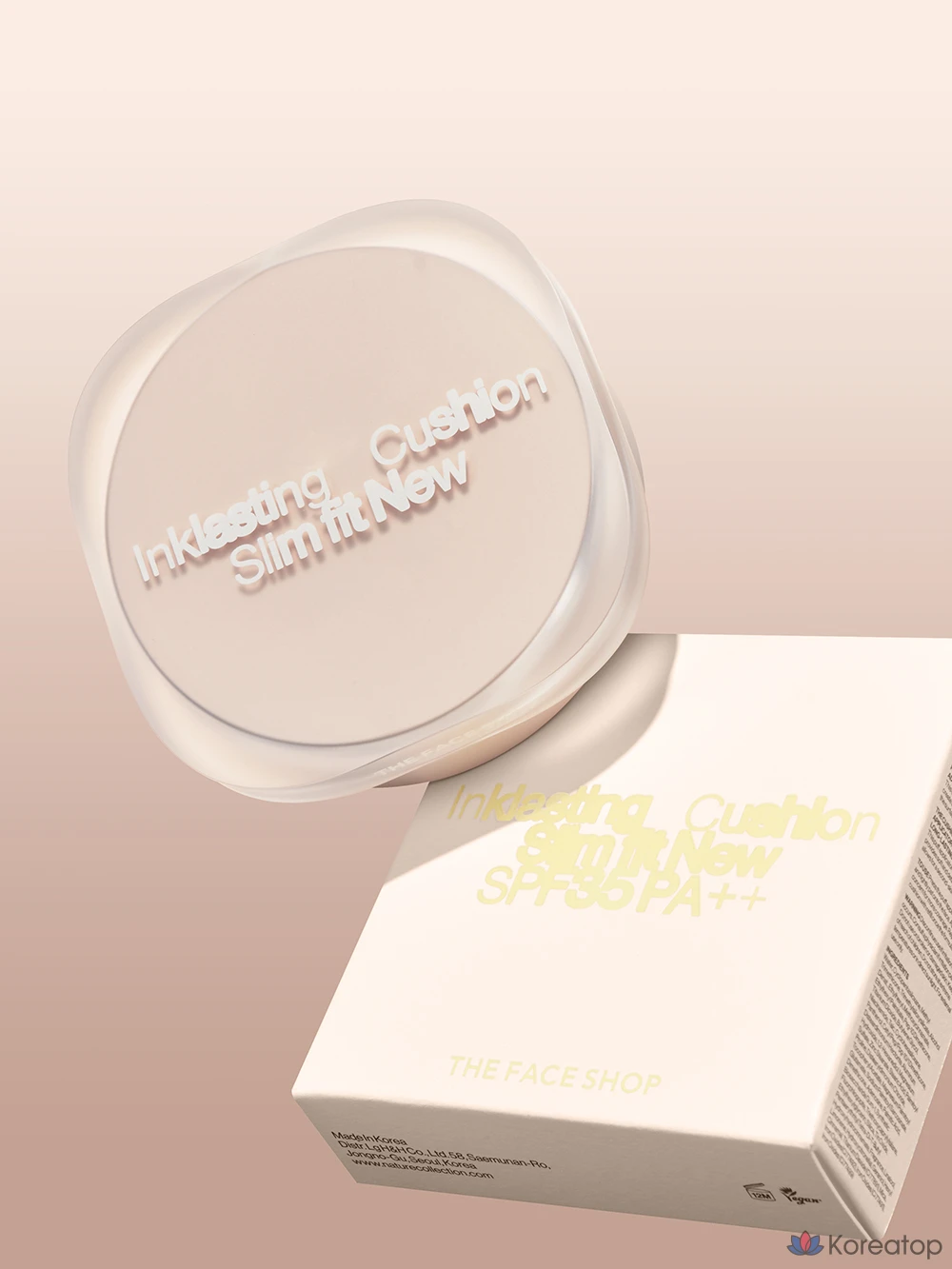 Кушон The Face Shop Ink Lasting Slim Fit New Cushion Foundation, оттенок N201 Apricot Beige, 12 г, 1 шт., фото 2